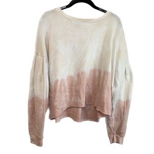 American Eagle Sweater Cropped Pullover Dolman Long Sleeves Ombre Dip Tie Die